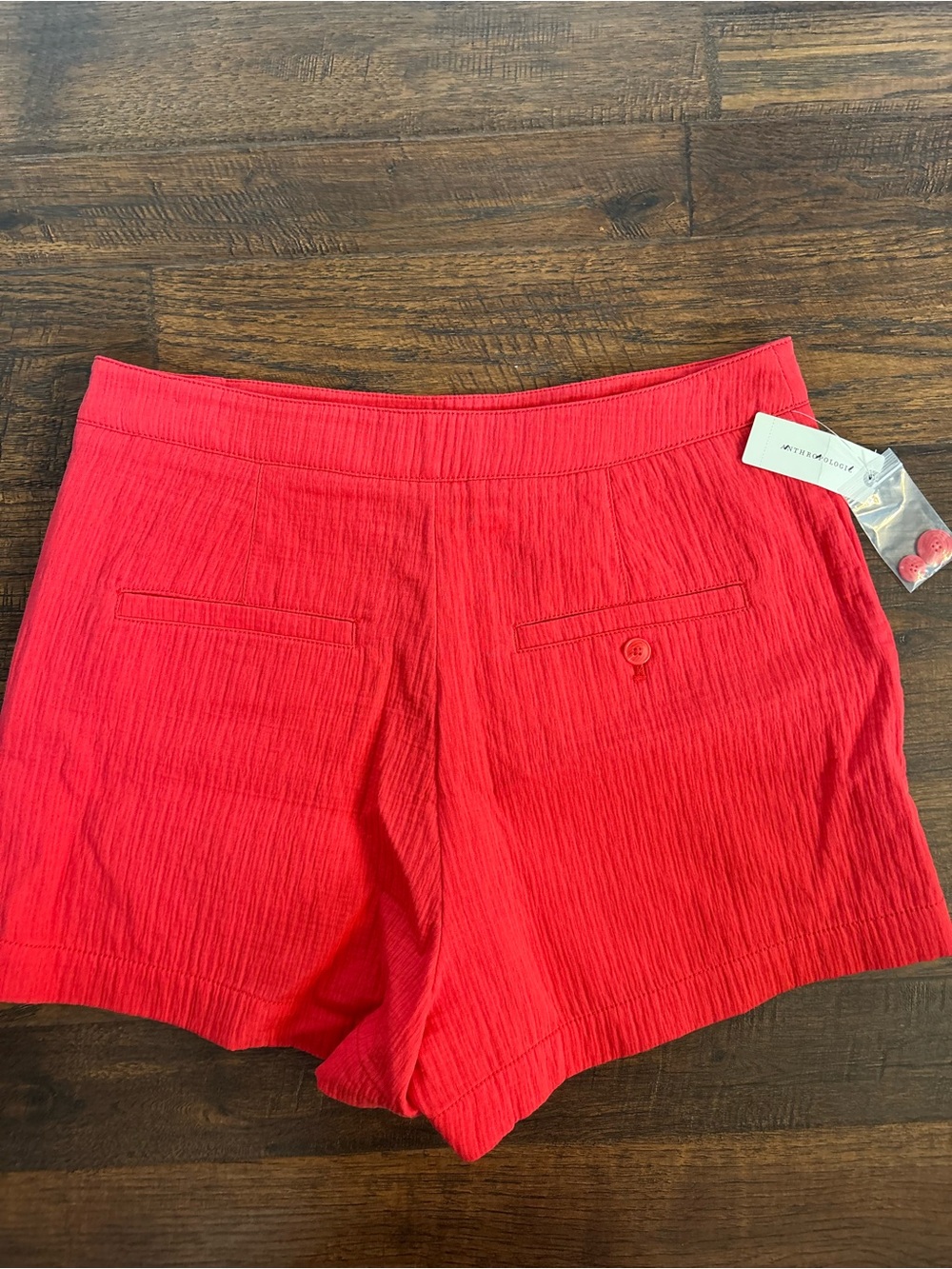 Maeve by Anthropologie Harlow Red Textured Shorts size 10 NWT - Picture 1 of 7